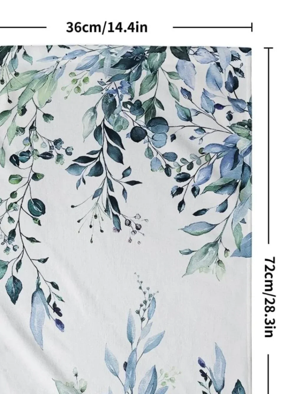 Set of 2 Blue Eucalyptus Hand Towels with Sage Leaves